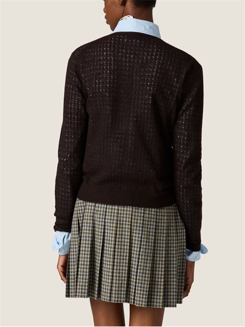 Cardigan con logo MIU MIU | MMF03T6064F0003